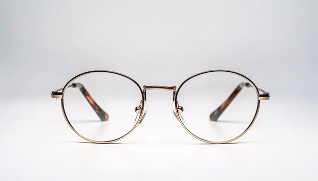 Photo eyeglass frames isolated on white background front view generative ai