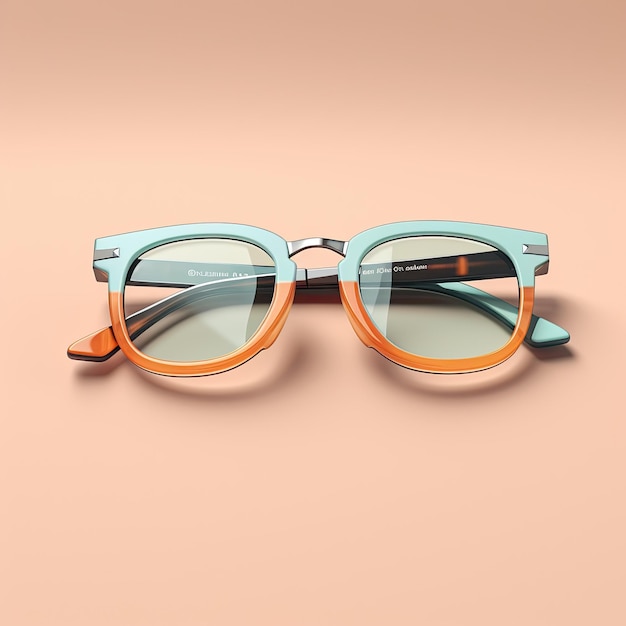 eyeglasses on a peach surface