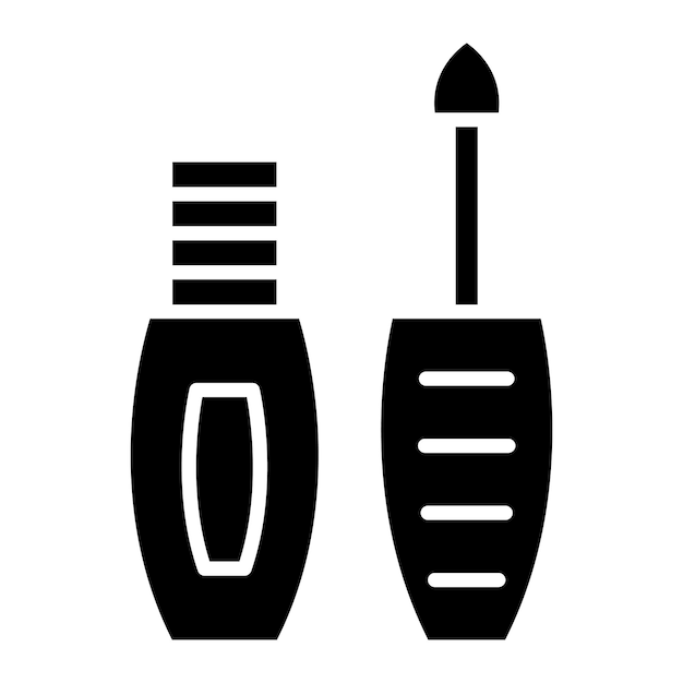 Eyeliner Glyph effen zwarte afbeelding