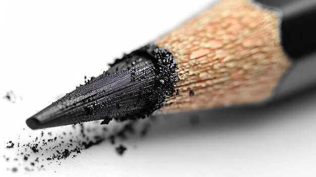 Photo an eyeliner pencil in black on a white background cosmetic pencil and stroke isolated on a white background