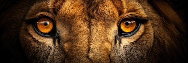 Глаза льва крупным планом
