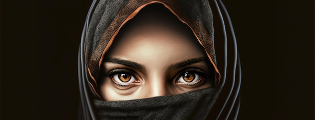 The eyes of a Muslim woman are a beautiful oriental woman Generative AI