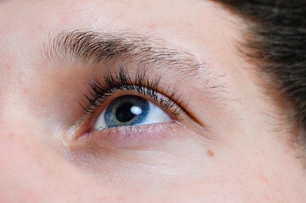 Eyes of a young man closeup