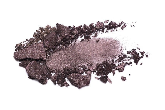 Photo eyeshadow sample isolated on white background crushed brown metallic eyeshadow