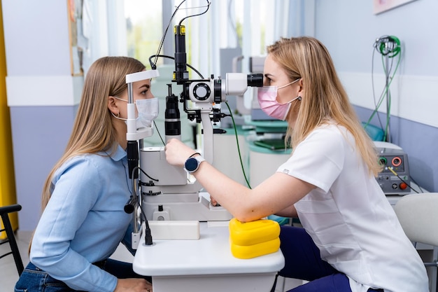 Eyesight corrective procedure Eye examination by doctor