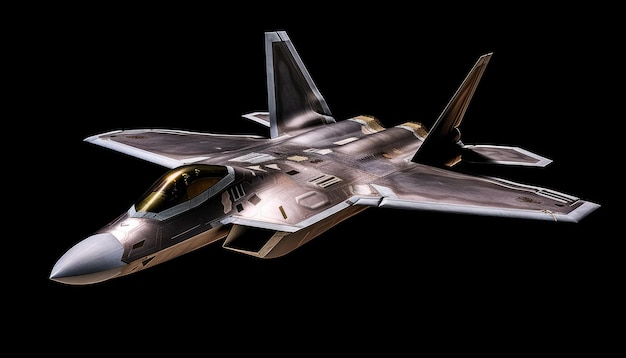 f 22 raptor studio light on black background