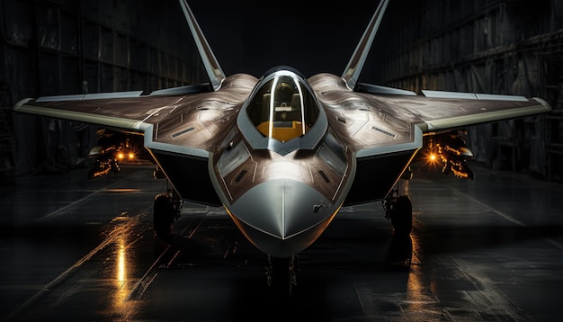 f 22 raptor studiolicht op zwarte achtergrond