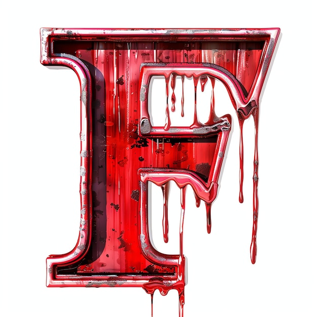 Foto f alfabeto orrore spaventoso in rosso