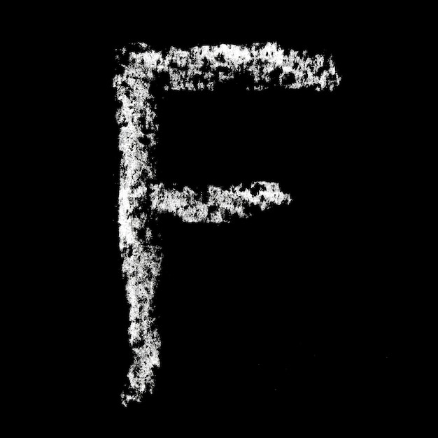 F Chalc alphabet over black background