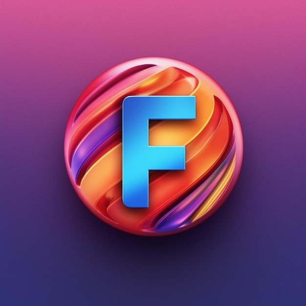 Foto disegno dell'icona del logo della lettera f