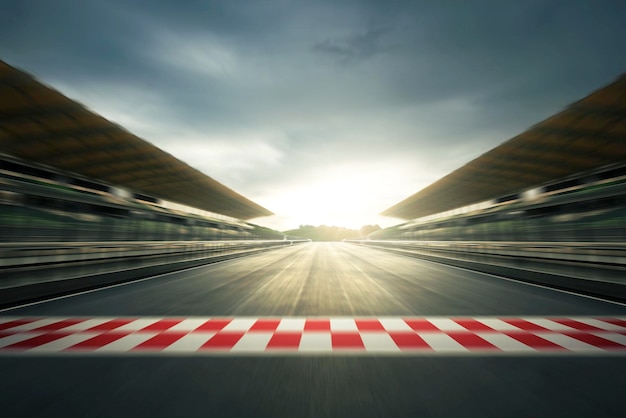 Photo f1 evening circuit motion blur road