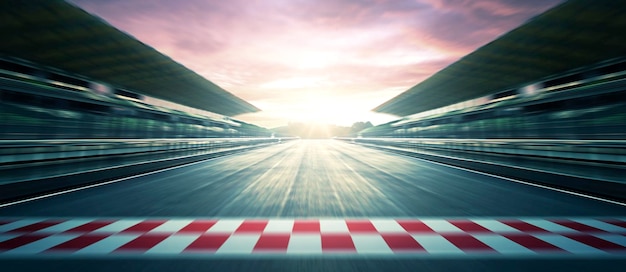 Photo f1 evening circuit motion blur road