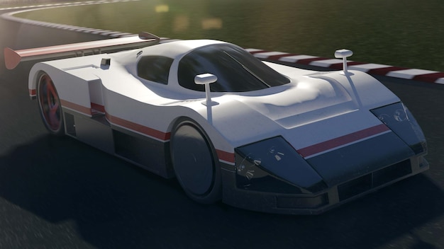 F1 racen 24 uur van le mans Render 3d illustratie