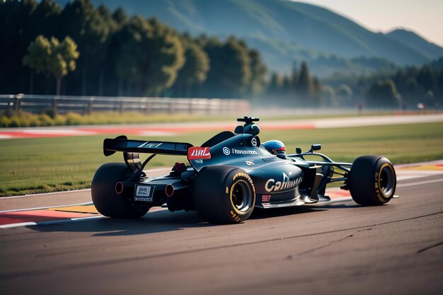 写真 f1 レーサー燃料車プロのレース競争の壁紙の背景のフォーミュラカーを運転