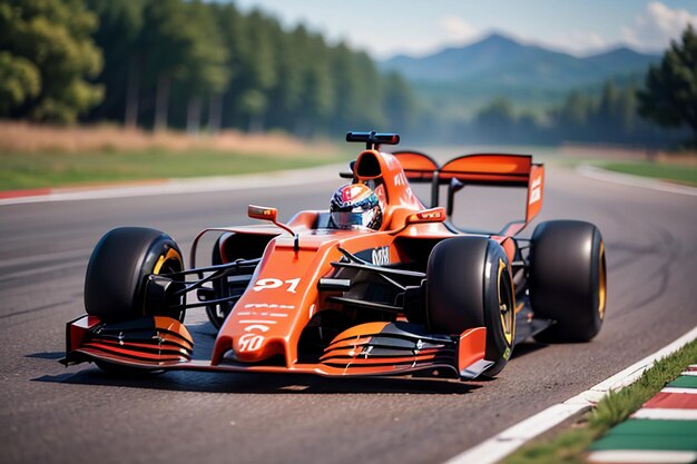 F1 racer driving formula car for fuel car professional racing competition wallpaper background