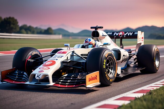 F1 racer driving formula car for fuel car professional racing competition wallpaper background