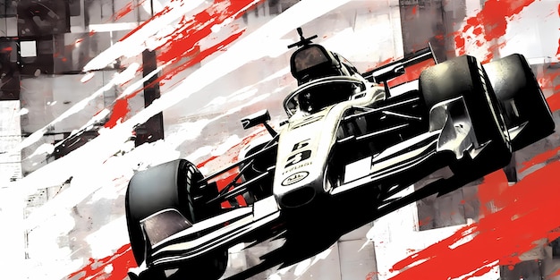 F1 Racing red poster concept in expressive style