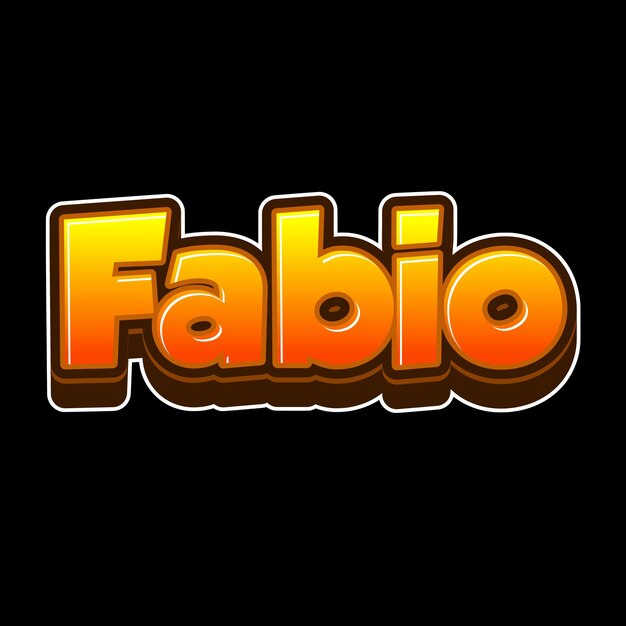 Photo fabio text 3d orange black background photo jpg