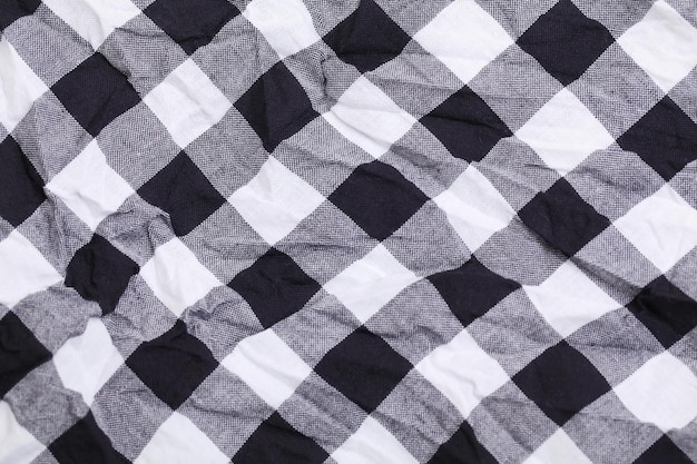 Photo fabric in black and white cell crumpled