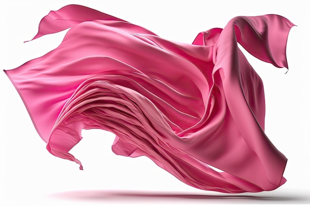 Fabric Cloth Flowing on Wind Textile Wave Flying In Motion Isolated over White background