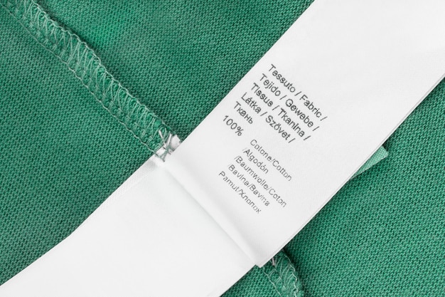 fabric composition label