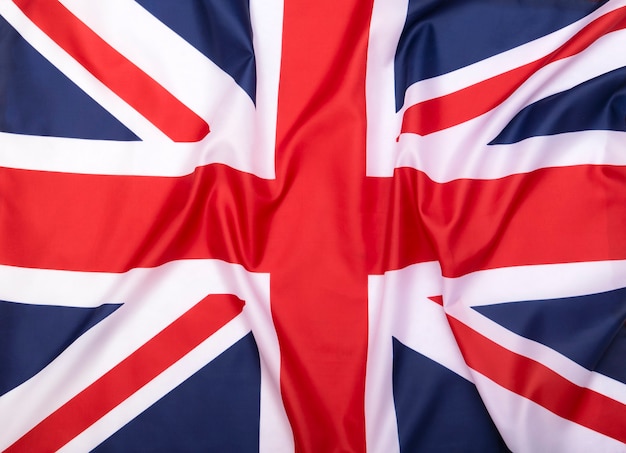 Fabric flag of the United Kingdom as background or texture