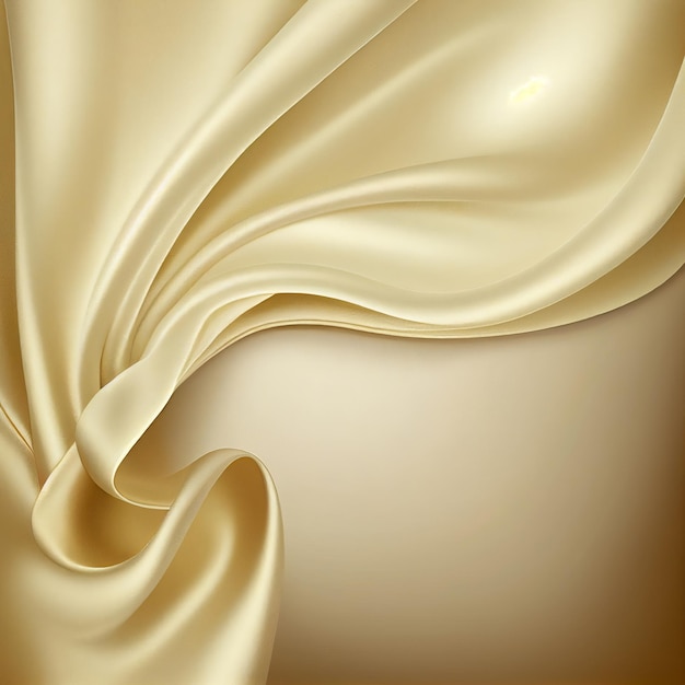 Fabric fold twisted gold color background Generative AI