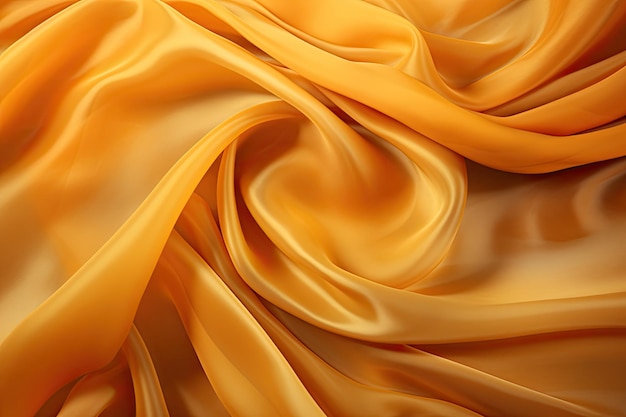 Fabric gold color Cloth Flowing on Wind