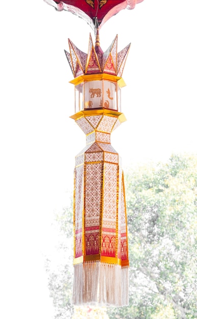 패브릭 램프 전통적인 란나 스타일, 패브릭 공예 랜턴 또는 이순신 펭, 란나 스타일, 태국 북부