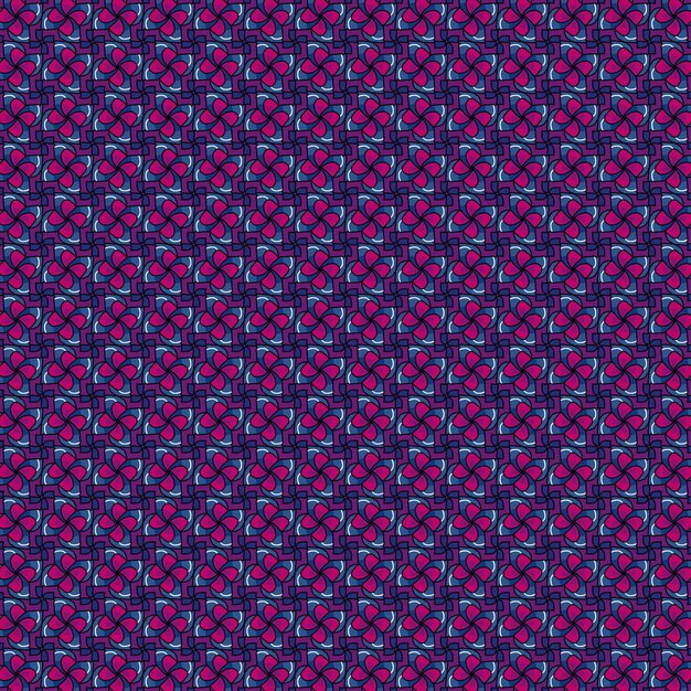 The fabric pattern is used as a background in purple tones.