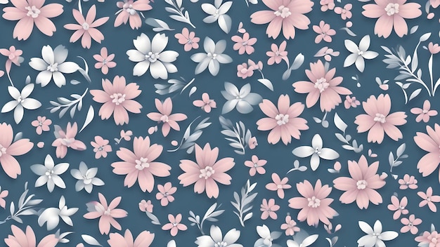 Fabric pattern with small flowers in a monochromatic color scheme