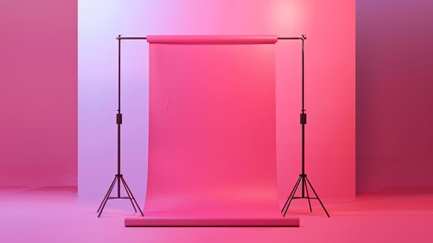 Fabric Pop Up basic unit Advertising banner media display backdrop empty background Generative AI