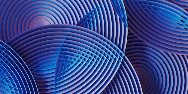 Photo fabric texture of blue and pink circular geometry