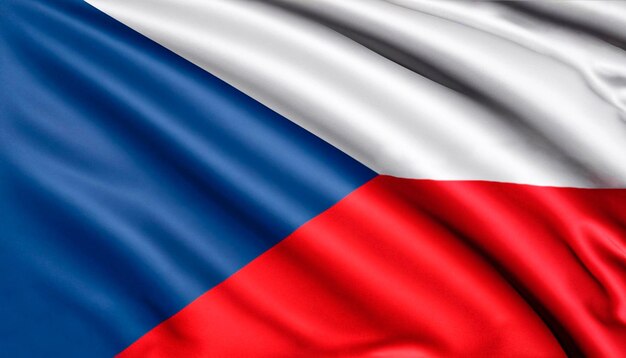 Фото Флаг чешской республики с текстурой ткани флаг чешской республики развевается на ветру флаг чешской республики изображен на спортивной ткани с множеством складок знамя спортивной команды