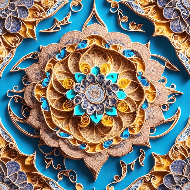 Foto strutture del tessuto del reticolo senza giunte della mandala 3d