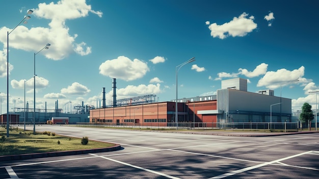 Fabriek industrieel gebied van de voorkant