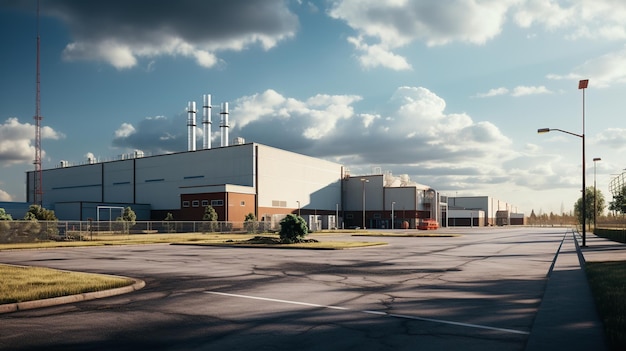 Fabriek industrieel gebied van de voorkant