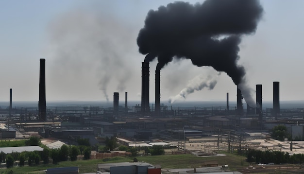 Fabrieken vervuilen het milieu met rook