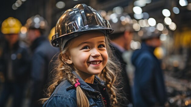 Fabrieksingenieurs dragen helmen