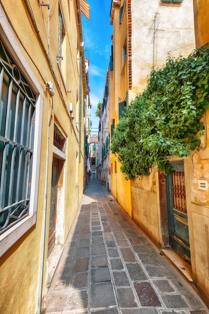 Fabulous cityscape of Venice with narrow streets and traditional buildings Location Venice Veneto region Italy Europe