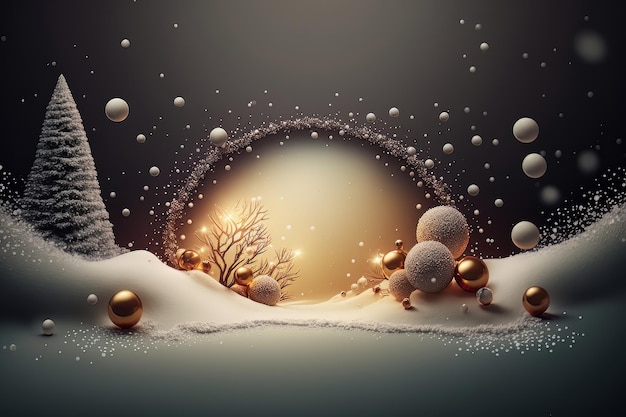 Fabulous Merry Christmas red empty background Illustration AI Generative