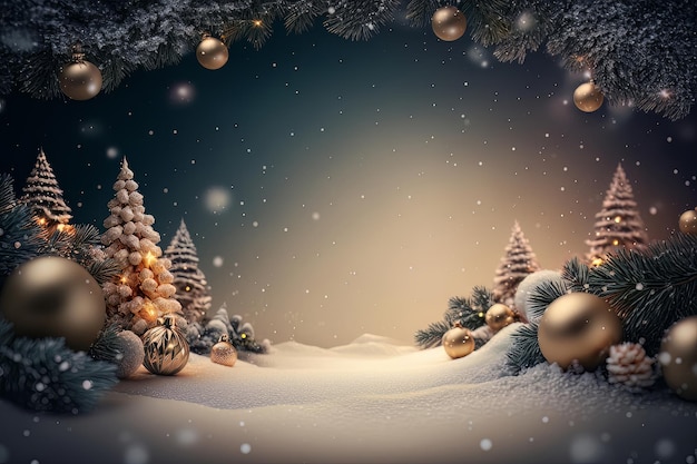 Fabulous Merry Christmas red empty background Illustration AI Generative