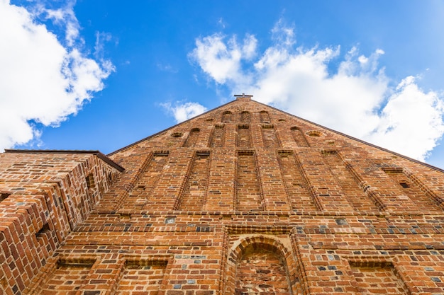 Facade of authentic gothic zapyskis church of st john the baptist, lithuania