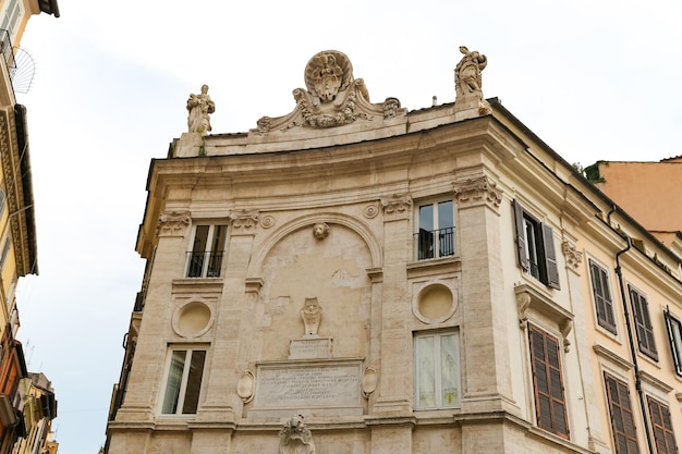 Facade of a Building in Rome Italy