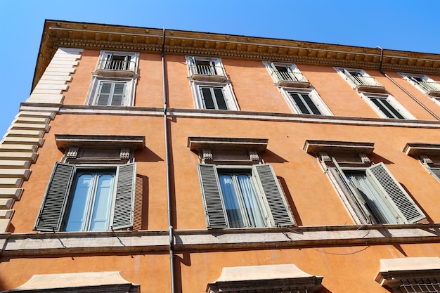 Facade of a Building in Rome Italy