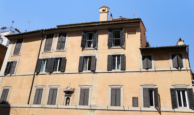 Facade of a Building in Rome Italy