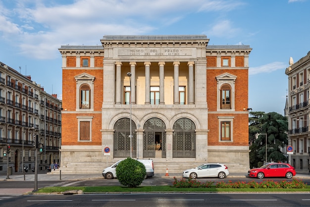 Facade of Cason del Buen Retiro building, a part of Museo del Prado complex in Madrid.