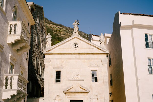 Facade of catholic church of saint apostle mark montenegro