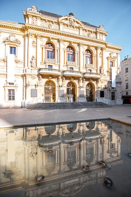 Facade of the Celestins theatre building in Lyon, France