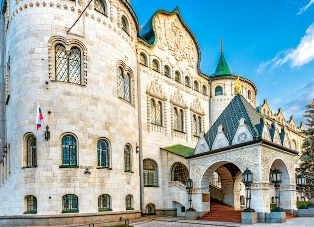 The facade of the historical building of the State Bank in Nizhny Novgorod